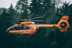 Helikopter-Rettung für einen Radler